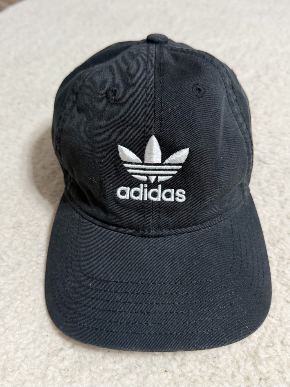 adidas Black Trefoil Logo Baseball Cap Hat